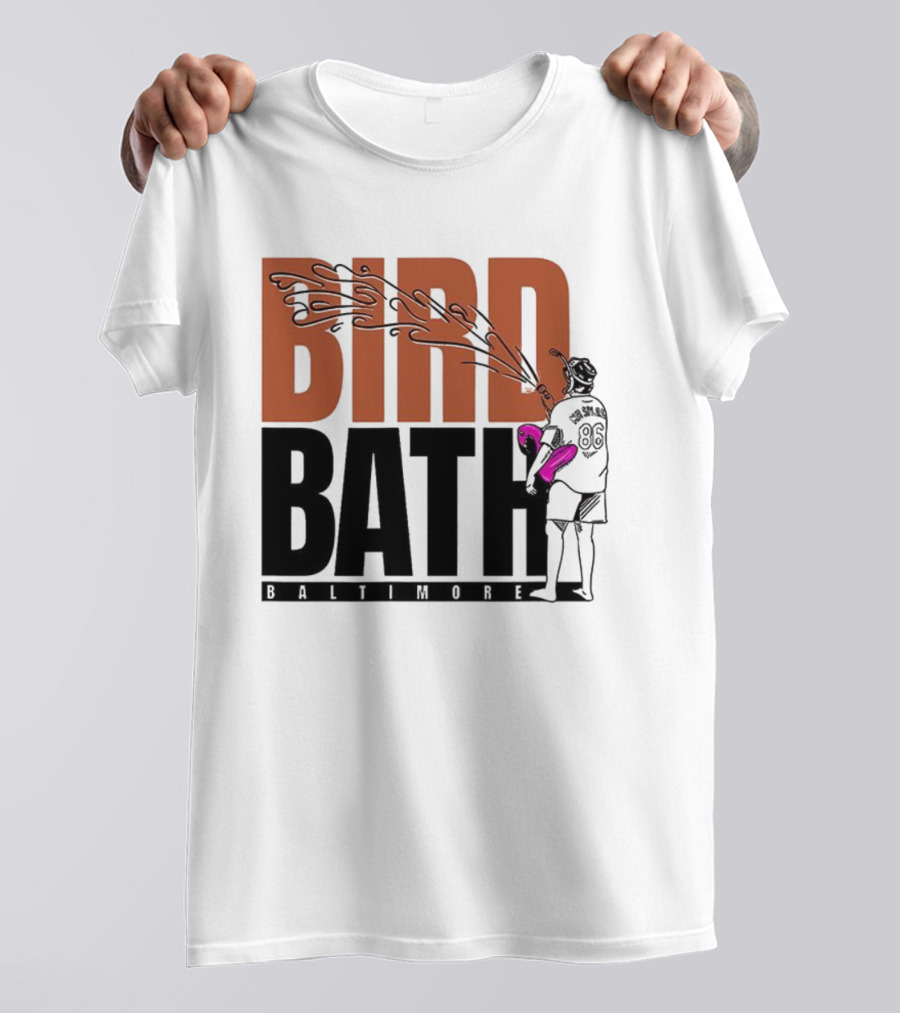 Bird Bath Mr. Splash Baltimore Orioles T-Shirt