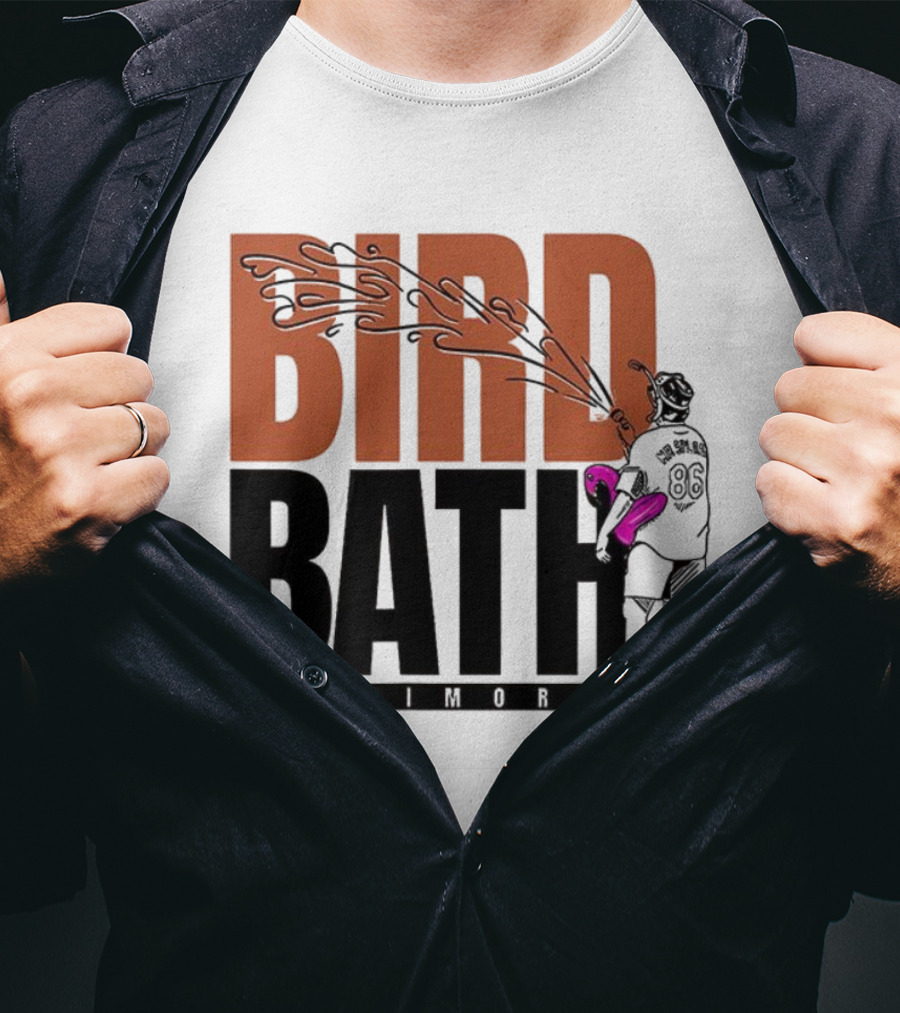 Bird Bath Mr. Splash Baltimore Orioles T-Shirt