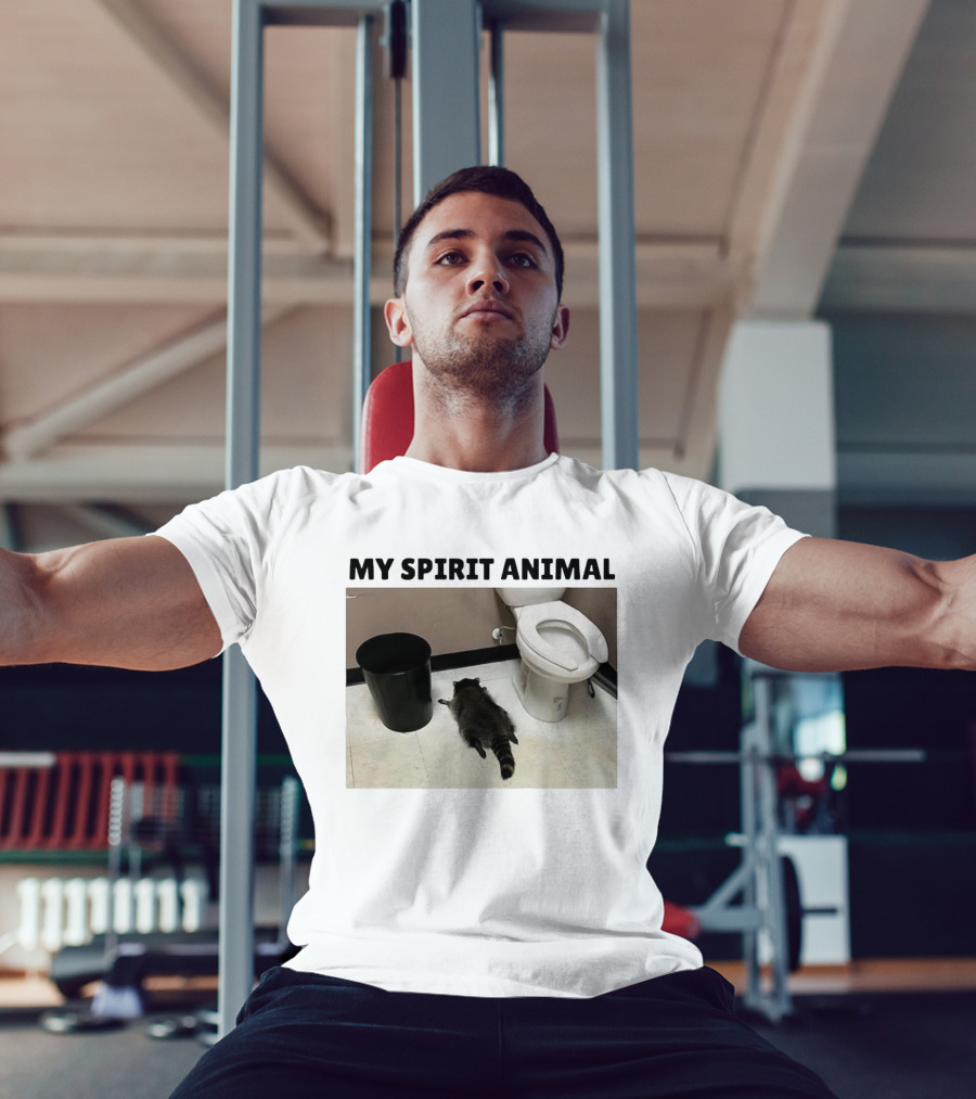 Raccoon My Spirit Animal Bathroom Humor T-Shirt