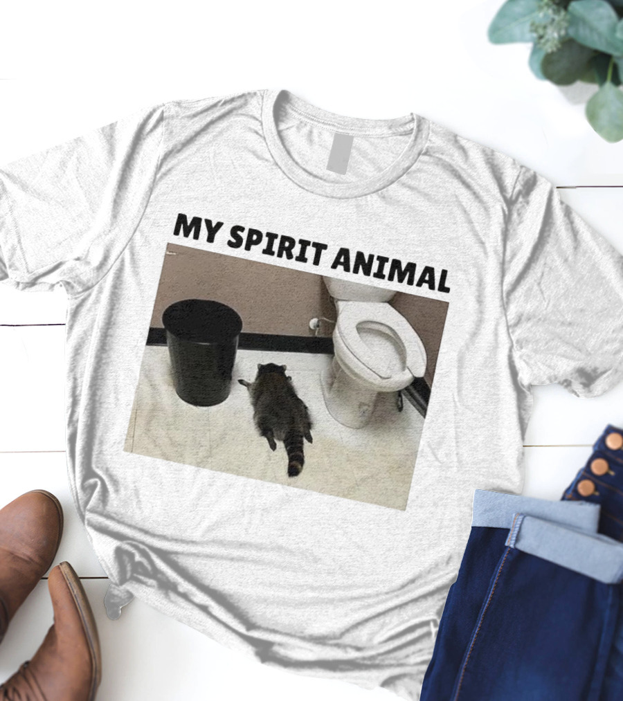Raccoon My Spirit Animal Bathroom Humor T-Shirt