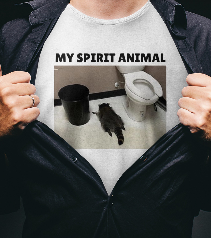 Raccoon My Spirit Animal Bathroom Humor T-Shirt