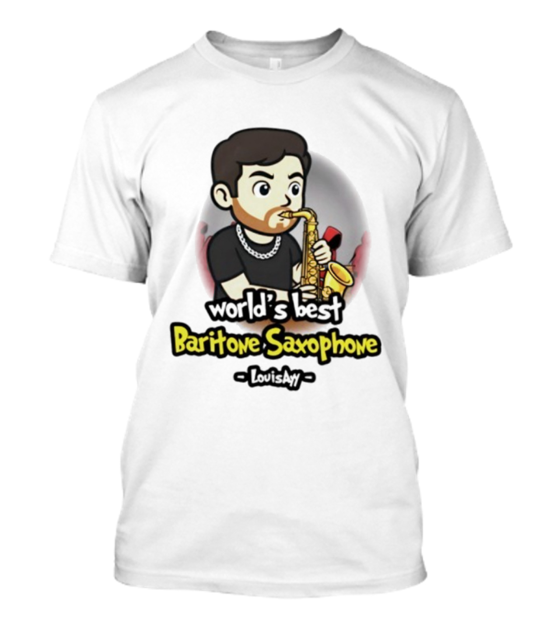 Baritone Saxophone World's Best Player Cartoon Character T-Shirt