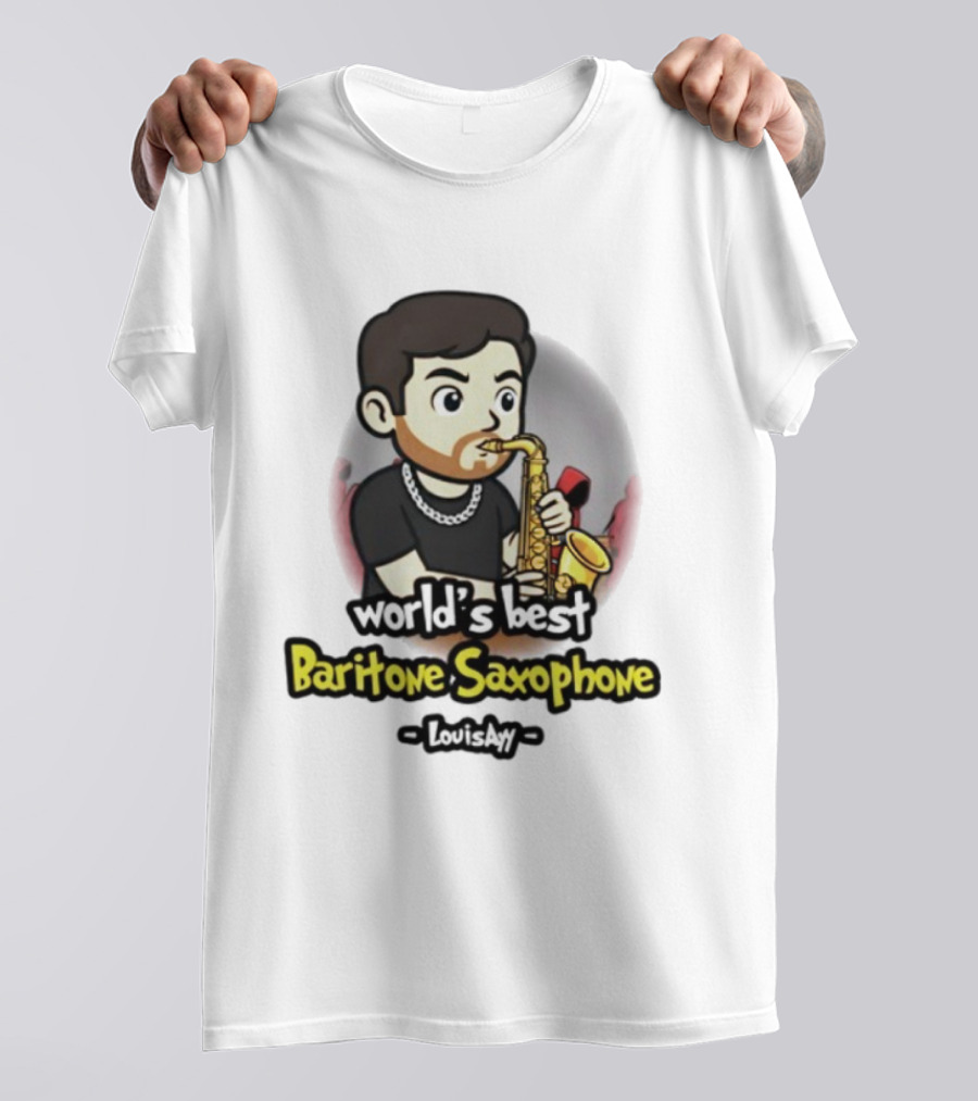 Baritone Saxophone World's Best Player Cartoon Character T-Shirt