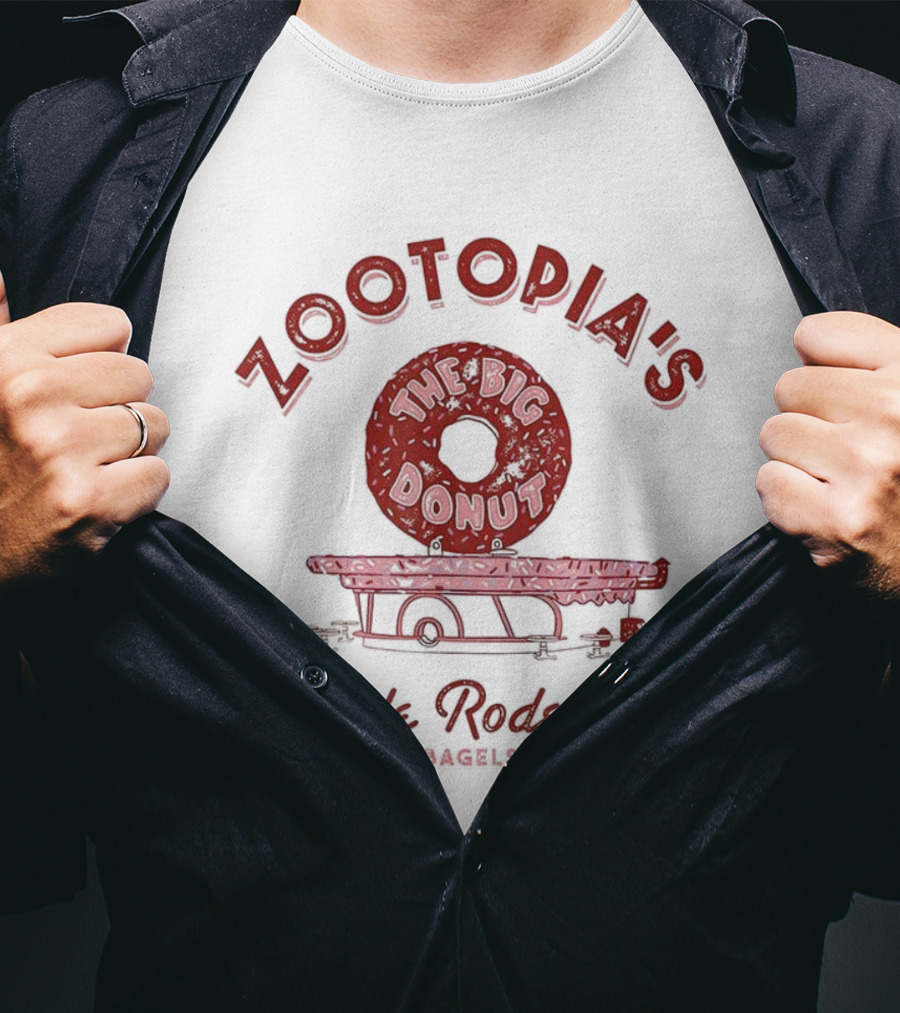 Zootopia's The Big Donut Little Rodentia Donuts Bagels Coffee T-Shirt