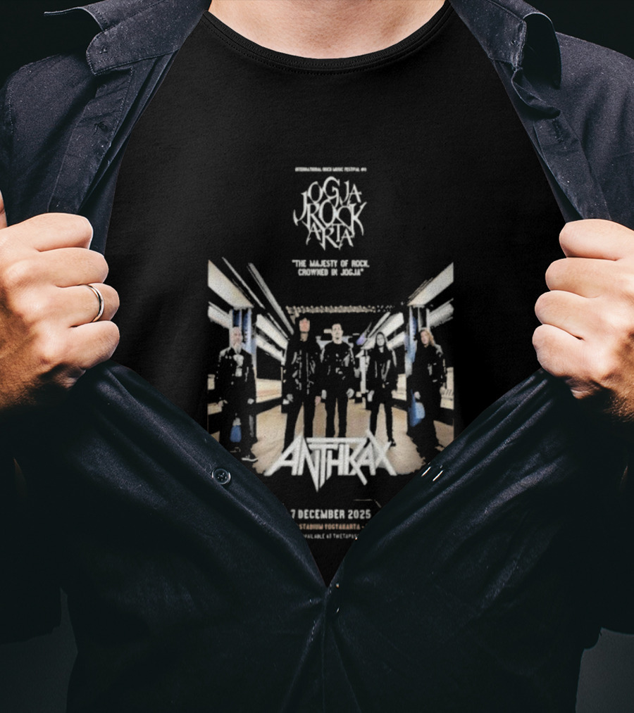 Jogia Rock Aria Anthrax Live 7 December 2025 Stadion Kridosono Yogyakarta T-Shirt