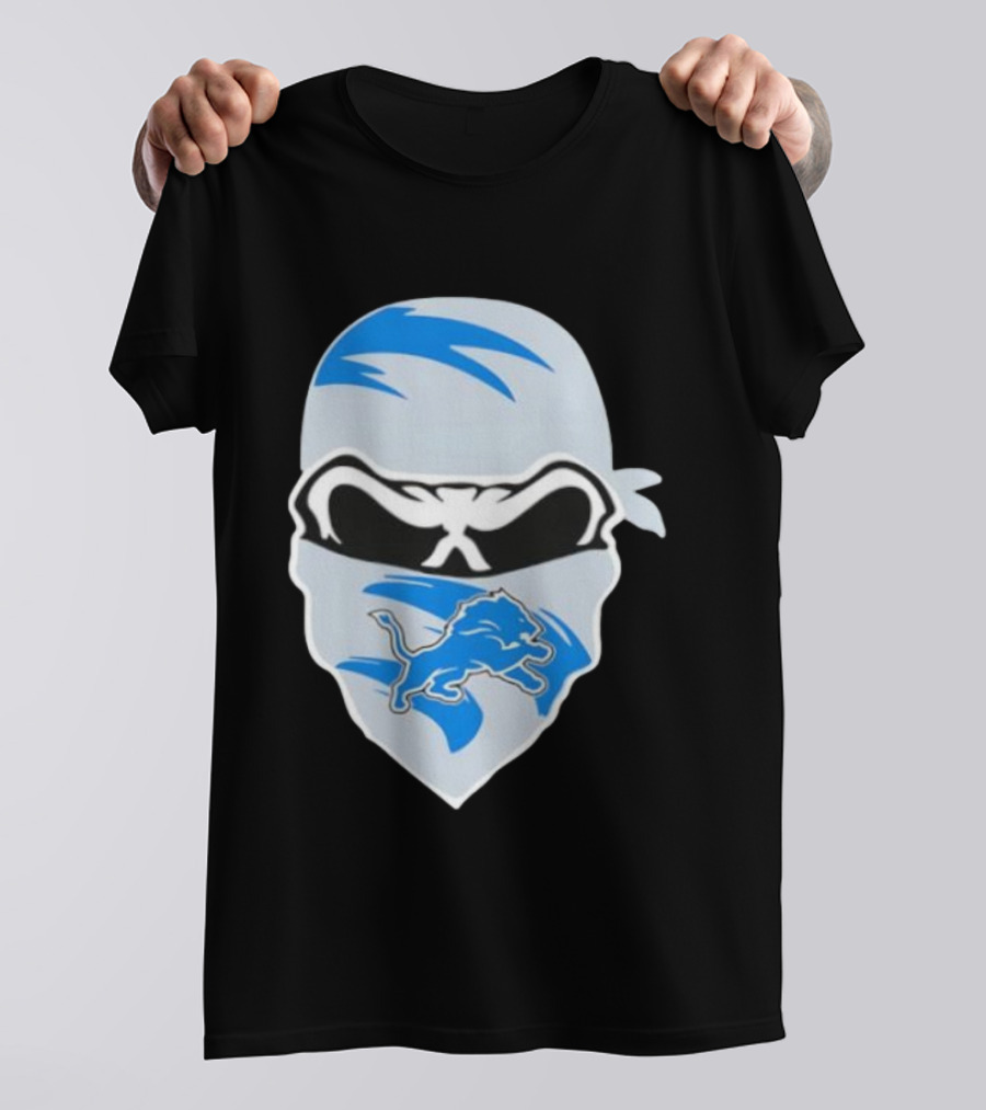 Bandana Man Detroit Lions Skull Stylish T-Shirt