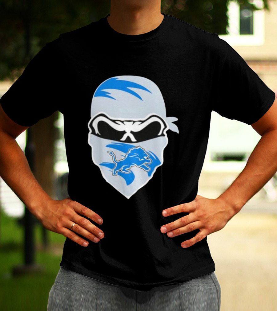 Bandana Man Detroit Lions Skull Stylish T-Shirt