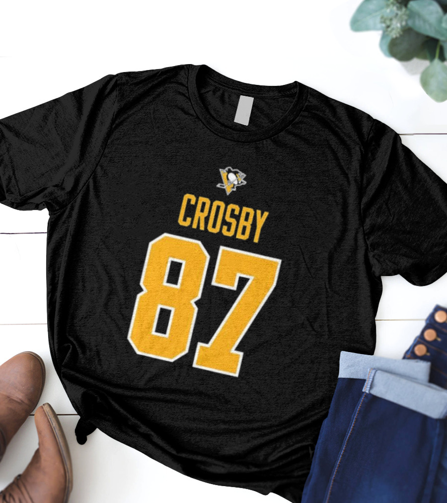 Crosby 87 Black Pittsburgh Penguins Stylish T-Shirt