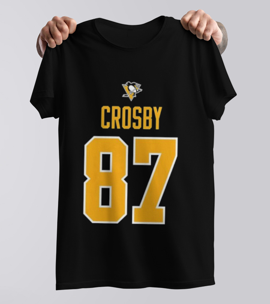 Crosby 87 Black Pittsburgh Penguins Stylish T-Shirt
