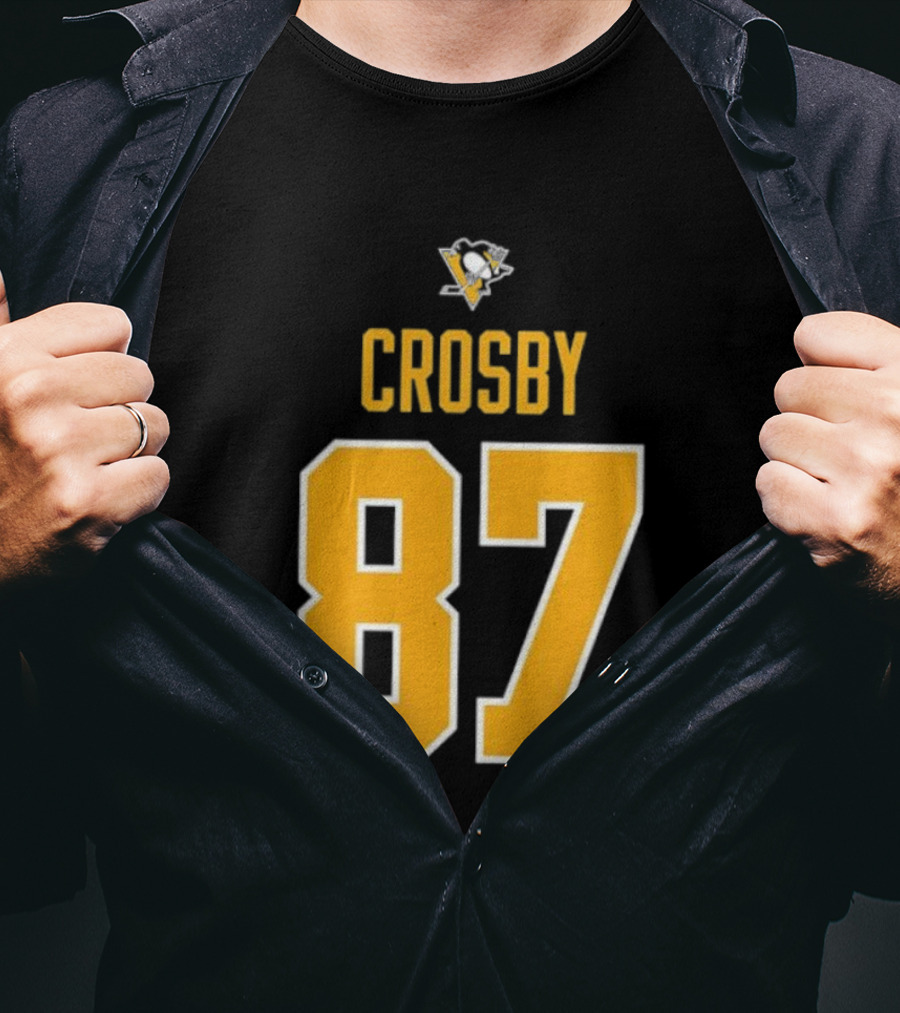 Crosby 87 Black Pittsburgh Penguins Stylish T-Shirt