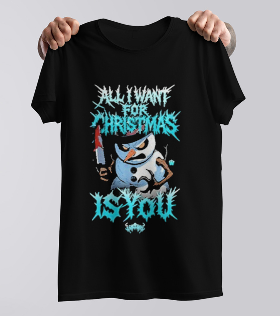 All I Want For Christmas Is You Snowman Knife T-Shirt