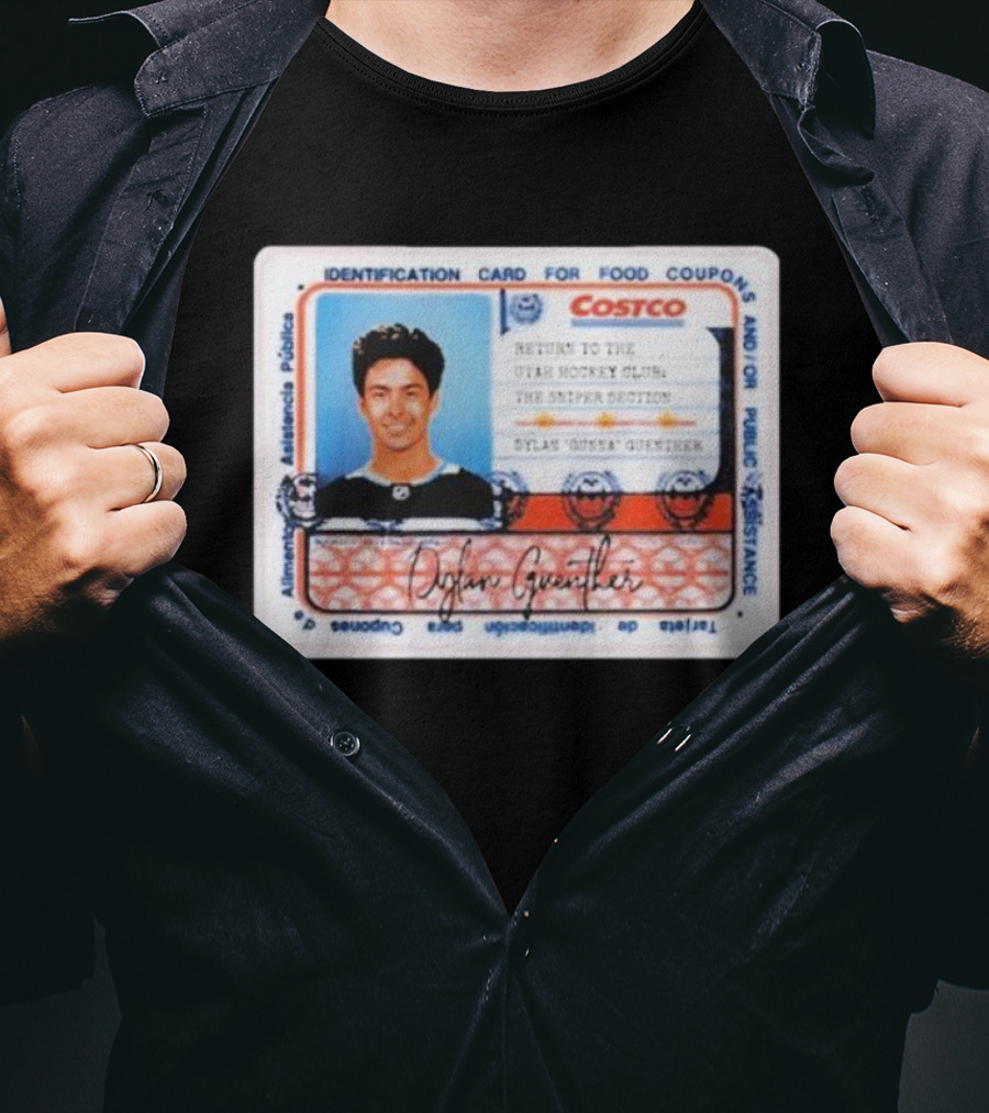 Dylan Guenther Costco Identification Return Utah Hockey Club Sniper Section T-Shirt