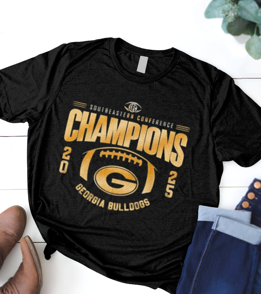 Southeastern Conference Champions 2025 Georgia Bulldogs Football T-Shirt
