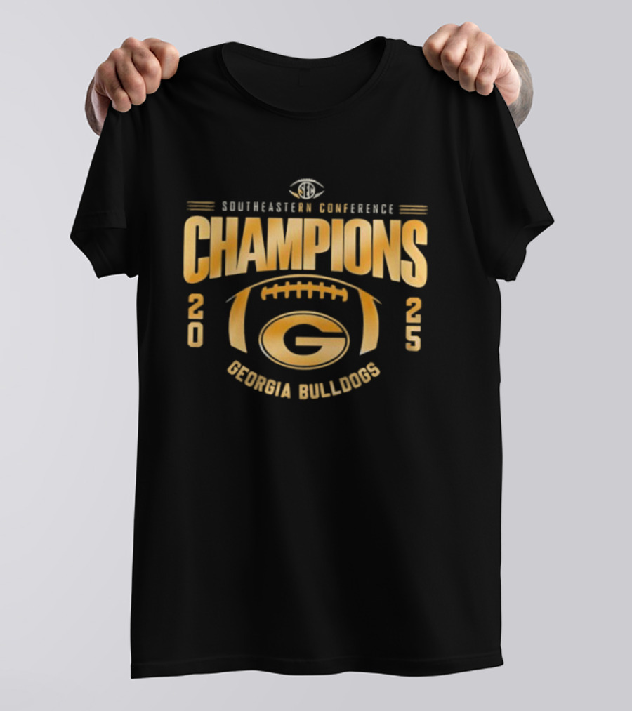 Southeastern Conference Champions 2025 Georgia Bulldogs Football T-Shirt