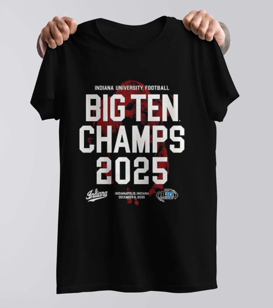 Indiana University Football Big Ten Champs 2025 Hoosiers Victory Celebration T-Shirt