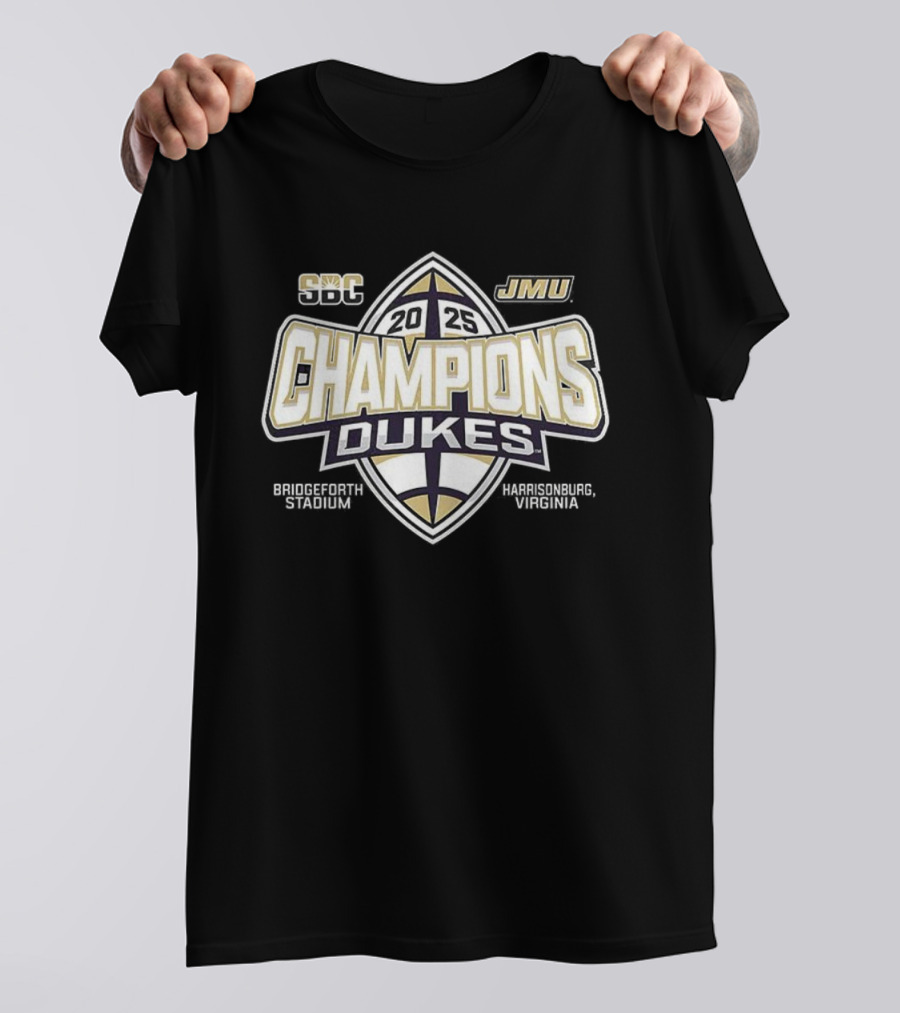 James Madison Dukes Champions CGC JMU Football Victory Stadium Harrisonburg Virginia T-Shirt