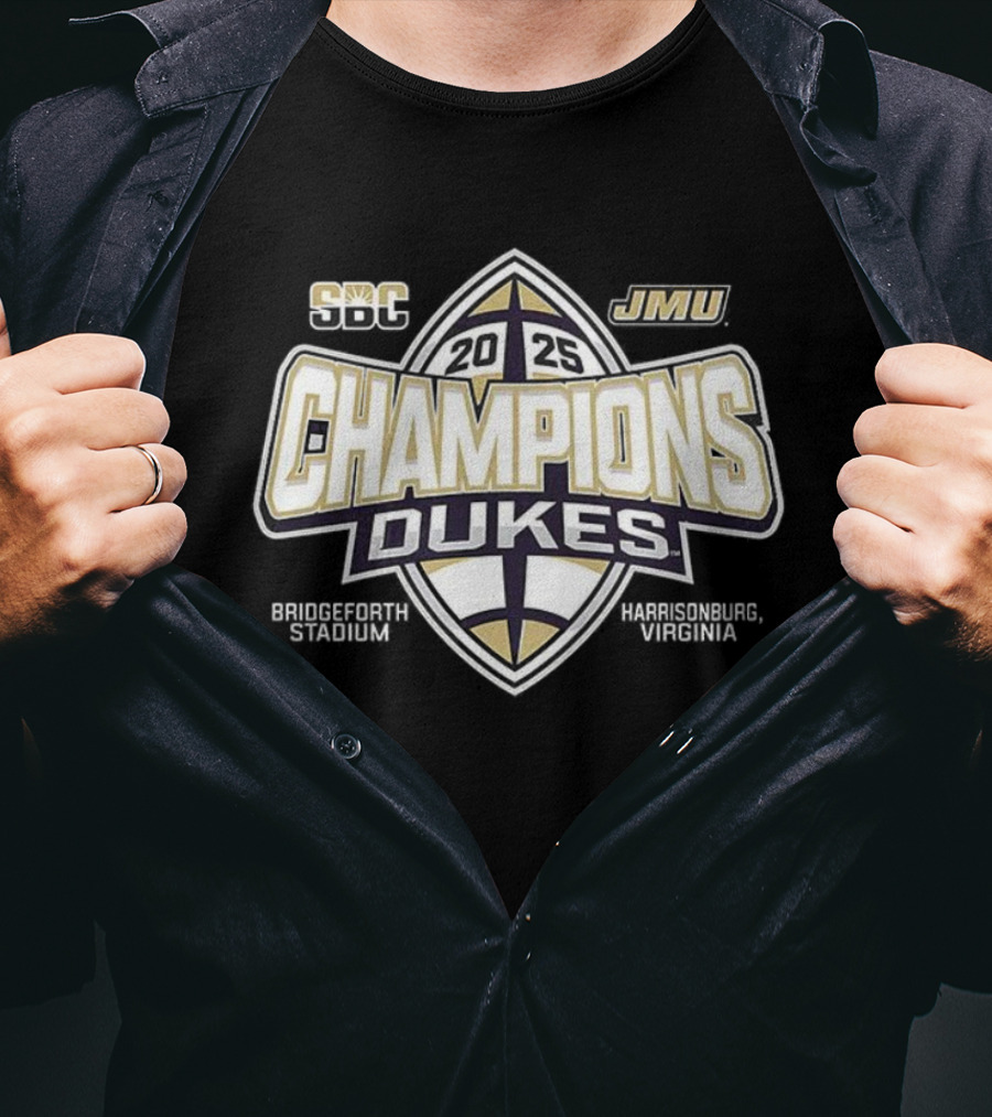 James Madison Dukes Champions CGC JMU Football Victory Stadium Harrisonburg Virginia T-Shirt