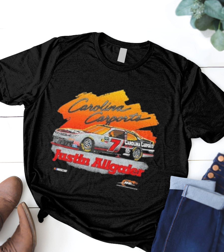 Justin Allgaier Carolina Carports Racing Tour 2026 Car Number 7 JR Motorsports Team T-Shirt