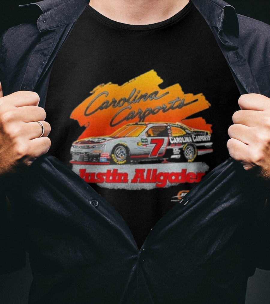 Justin Allgaier Carolina Carports Racing Tour 2026 Car Number 7 JR Motorsports Team T-Shirt
