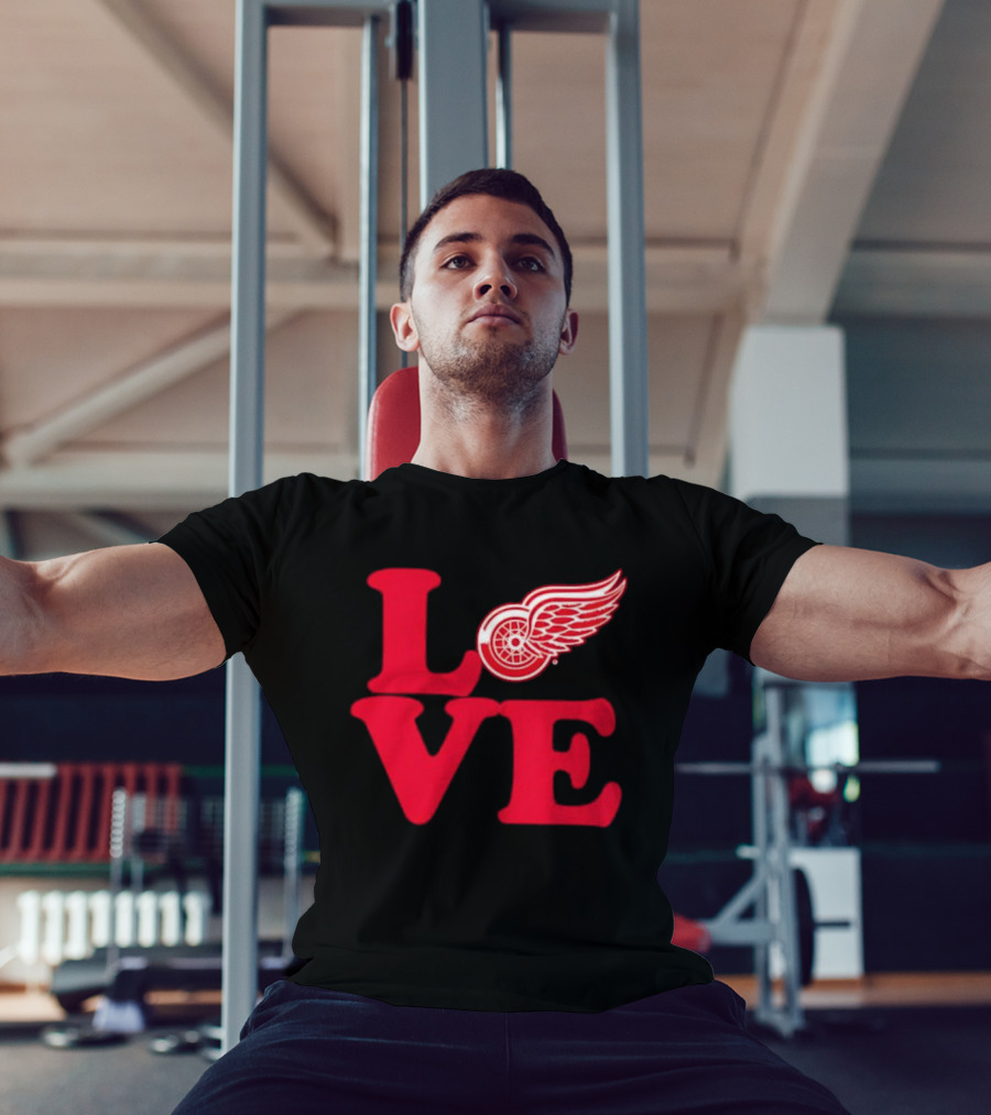LOVE Detroit Red Wings Red Wings Stylish Iconic Fan Design T-Shirt