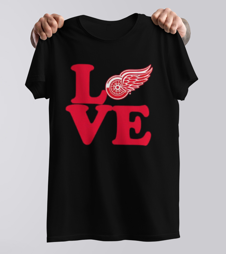 LOVE Detroit Red Wings Red Wings Stylish Iconic Fan Design T-Shirt