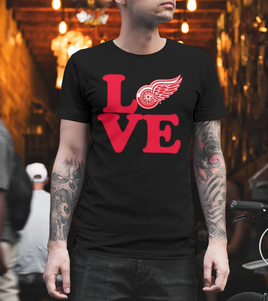 LOVE Detroit Red Wings Red Wings Stylish Iconic Fan Design T-Shirt