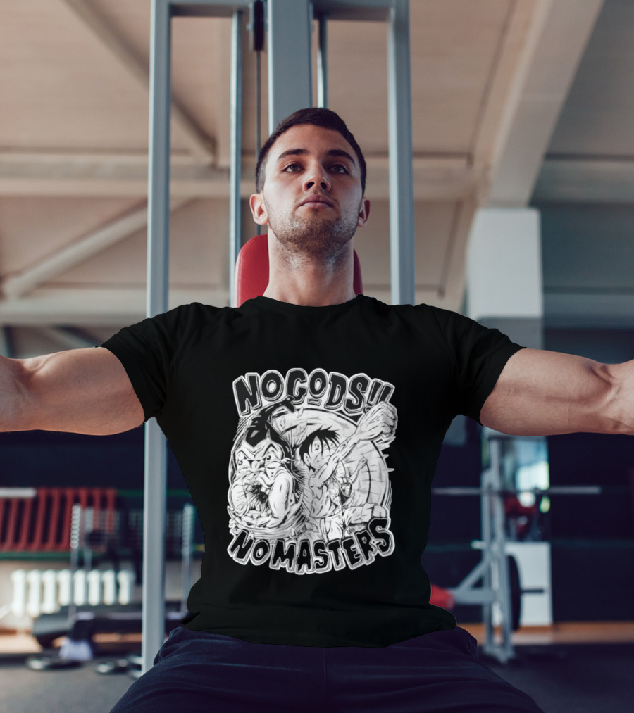 Luffy No Gods No Masters Powerful Artwork T-Shirt