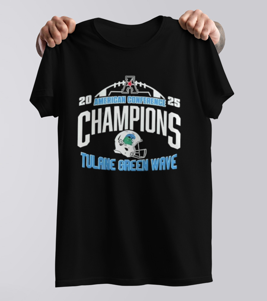 2023 American Conference Champions Tulane Green Wave Football T-Shirt