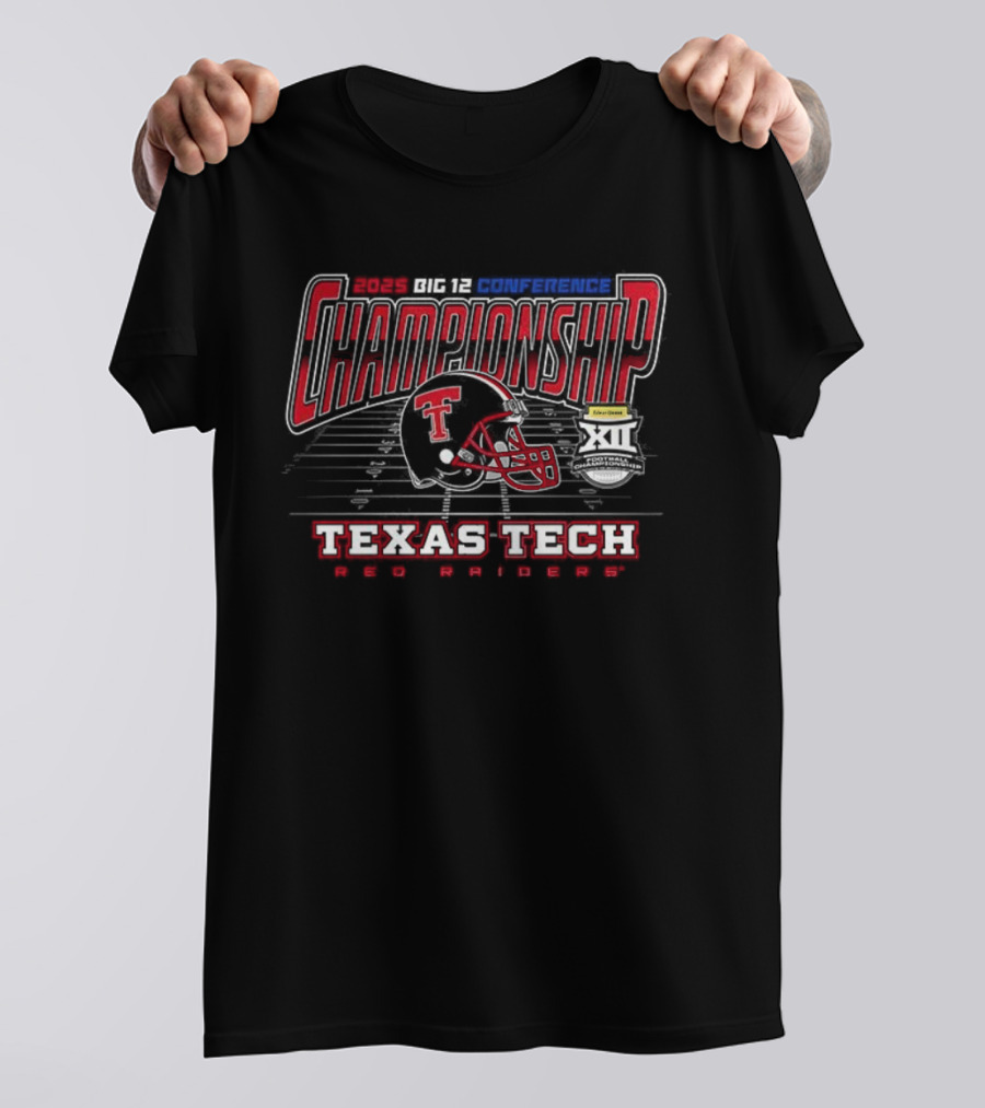 Texas Tech Red Raiders 2025 Big 12 Conference Championship Football Helmets T-Shirt