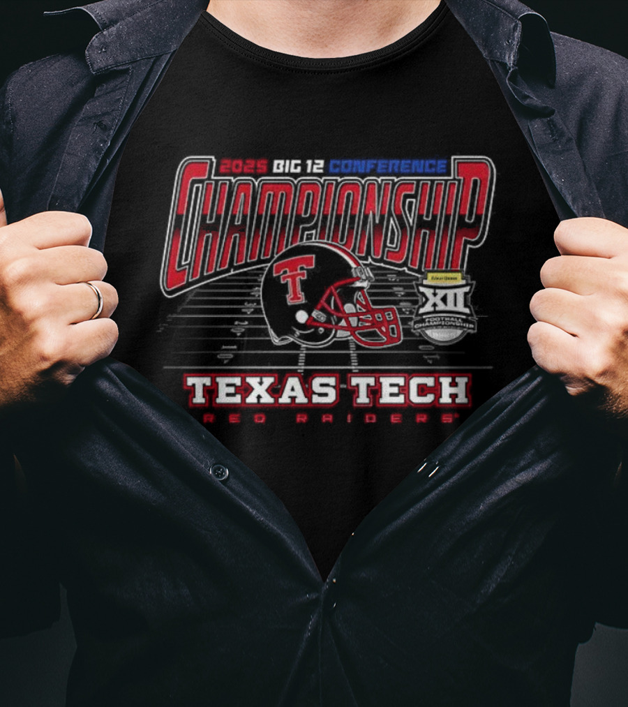 Texas Tech Red Raiders 2025 Big 12 Conference Championship Football Helmets T-Shirt