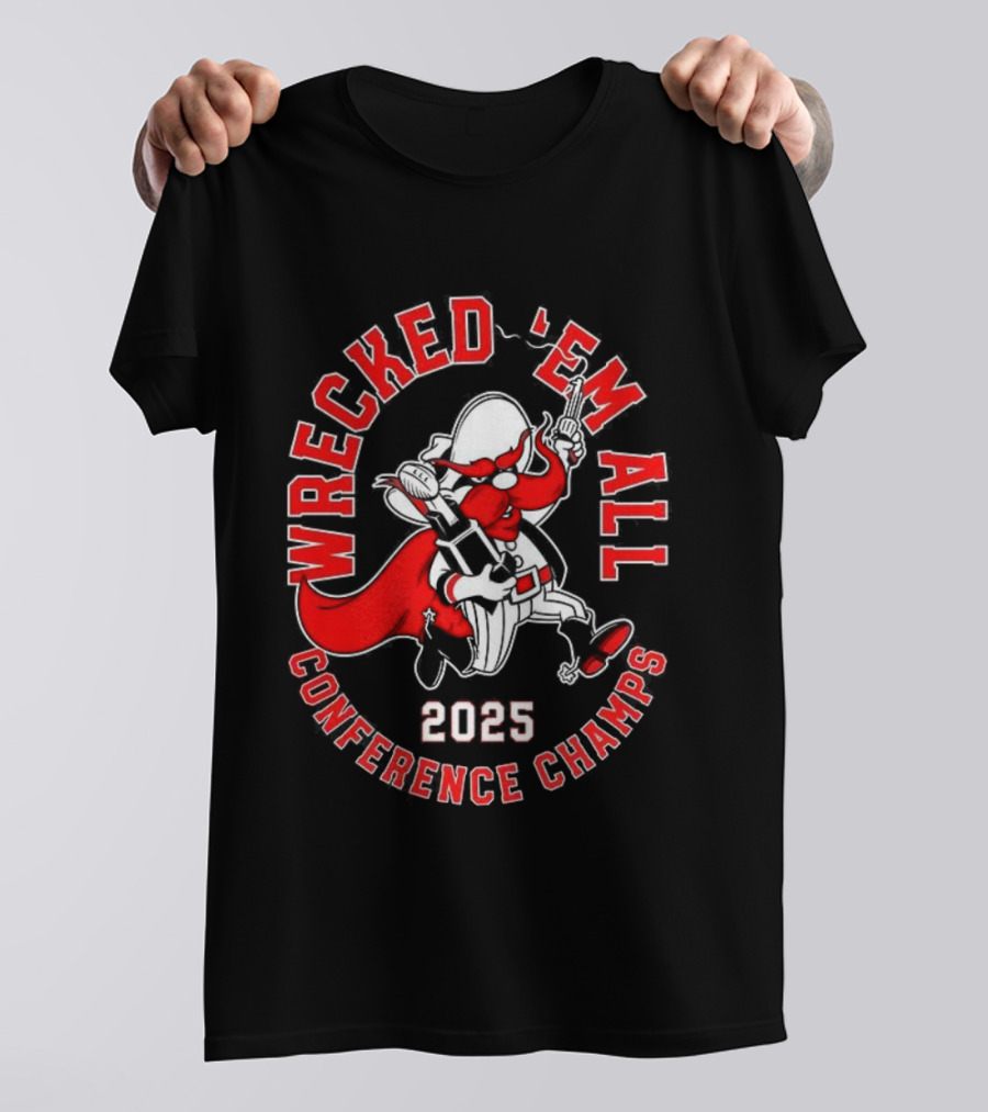 Wrecked ’em All 2025 Conference Champs Texas Tech Red Raiders T-Shirt