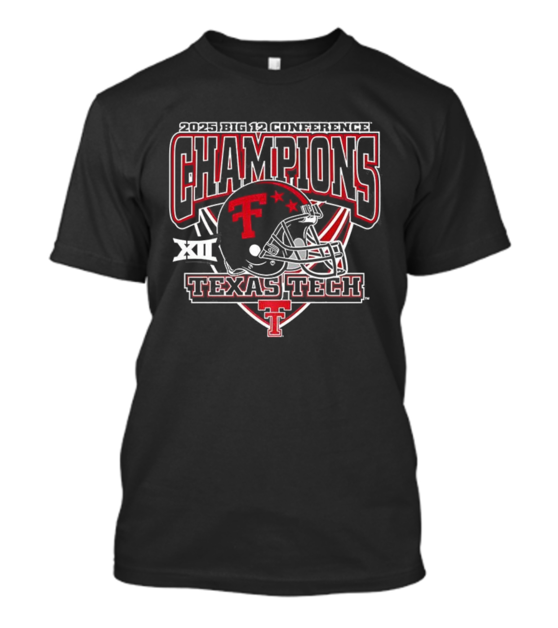 Texas Tech Red Raiders 2025 Big 12 Champions Helmet T-Shirt