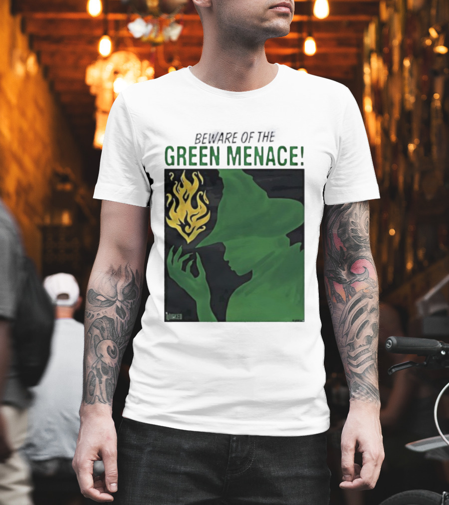 Wicked Green Menace Elphaba Wizard Of Oz Magic Flame T-Shirt