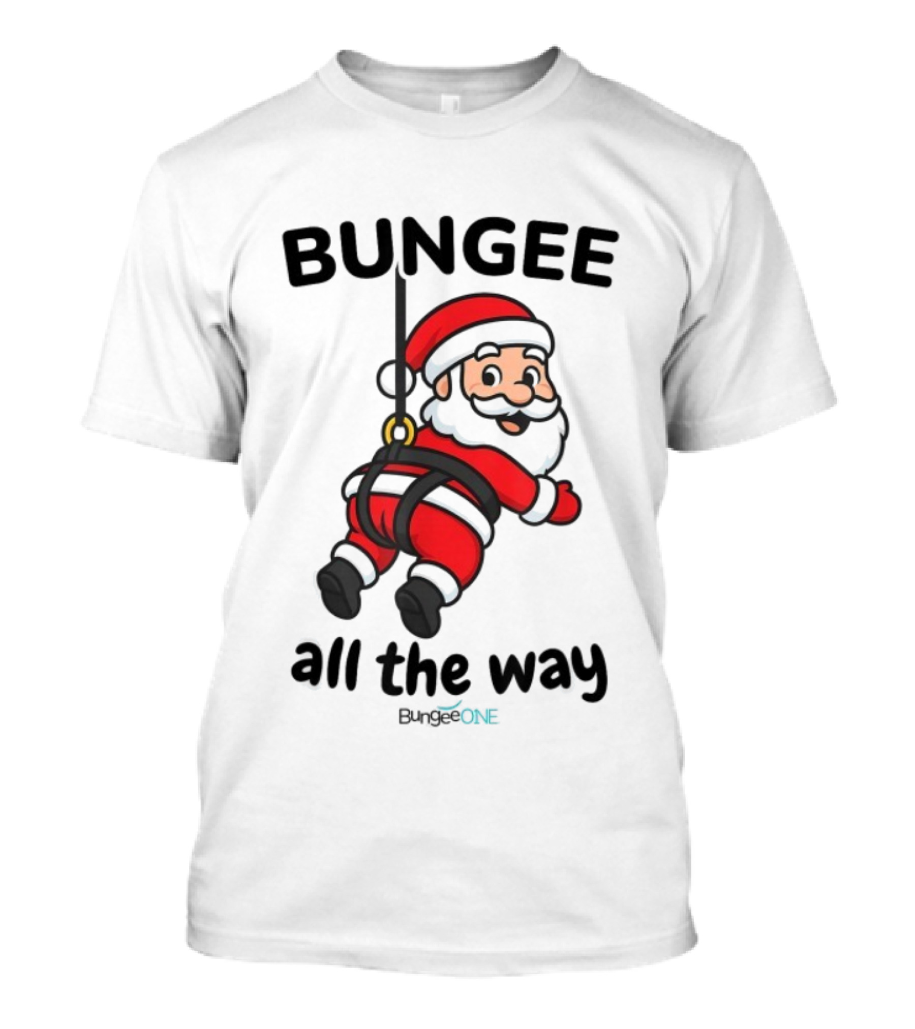 Bungee All The Way Santa Christmas Fun T-Shirt