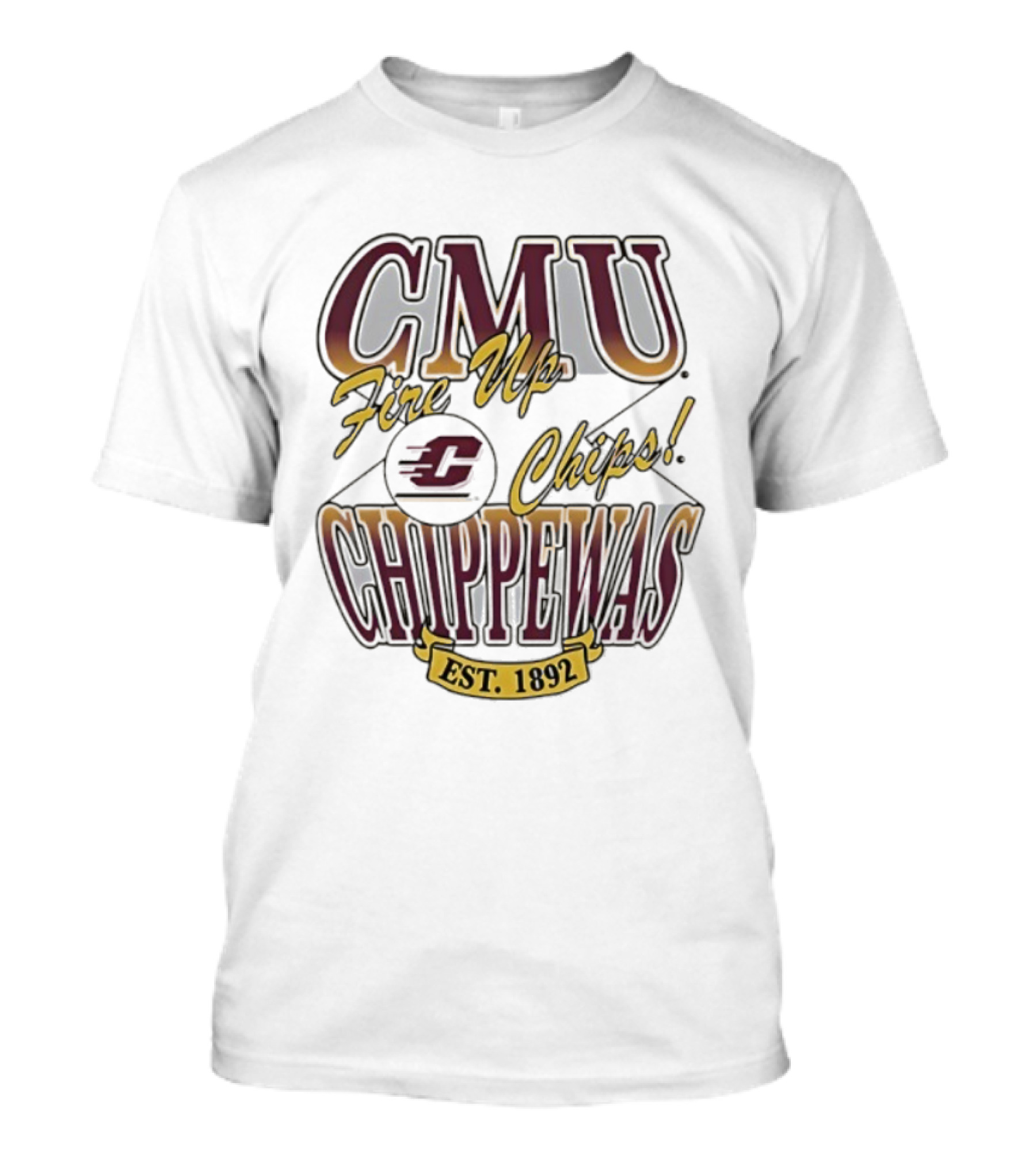 CMU Fire Up Chips Chippewas Est 1892 T-Shirt