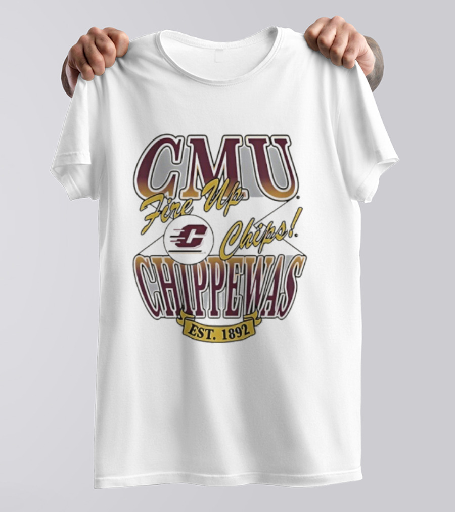CMU Fire Up Chips Chippewas Est 1892 T-Shirt