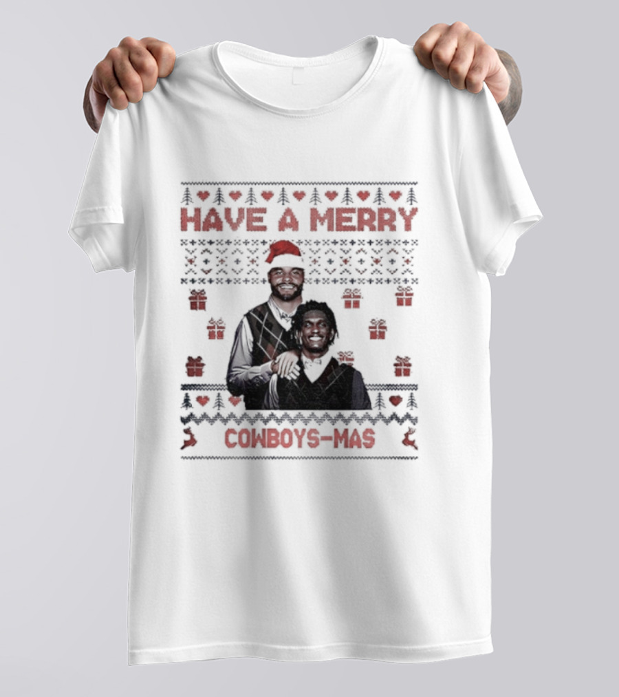 Dak Prescott Ceedee Lamb Step Brothers Have A Merry Cowboys Mas Christmas T-Shirt