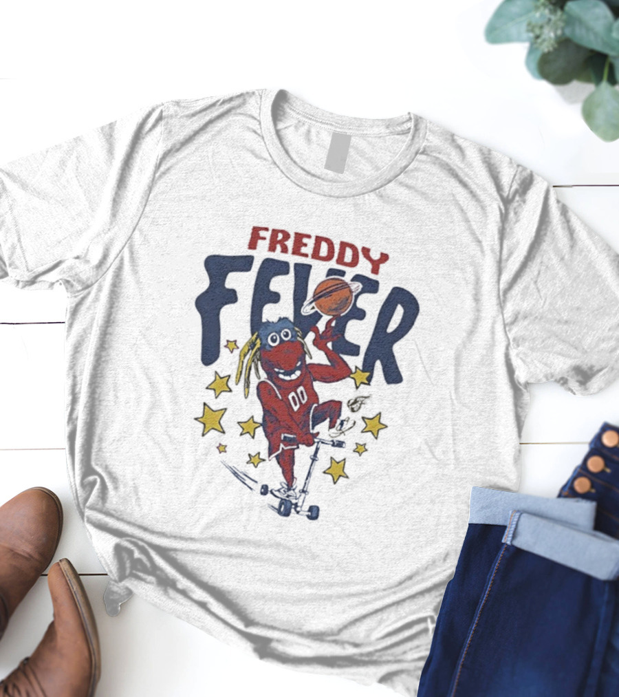 Freddy Fever Mascot Indiana Fever Basketball Stars Scooter Ball T-Shirt