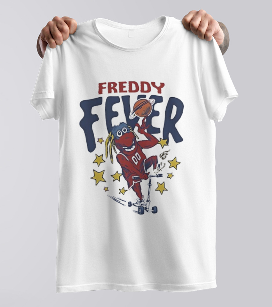 Freddy Fever Mascot Indiana Fever Basketball Stars Scooter Ball T-Shirt