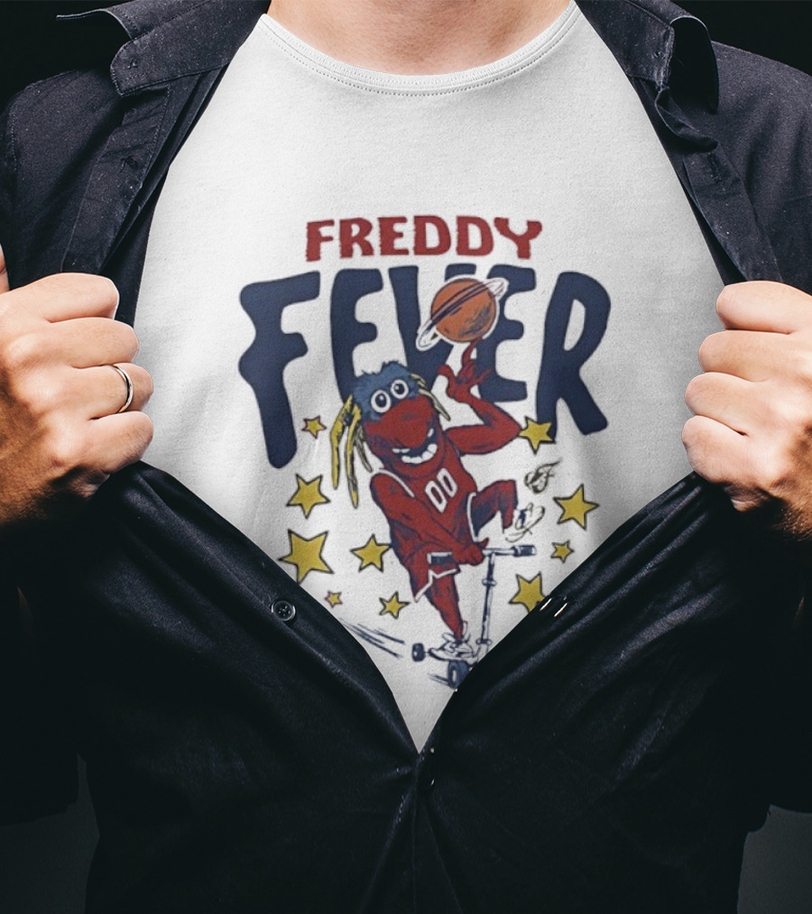 Freddy Fever Mascot Indiana Fever Basketball Stars Scooter Ball T-Shirt