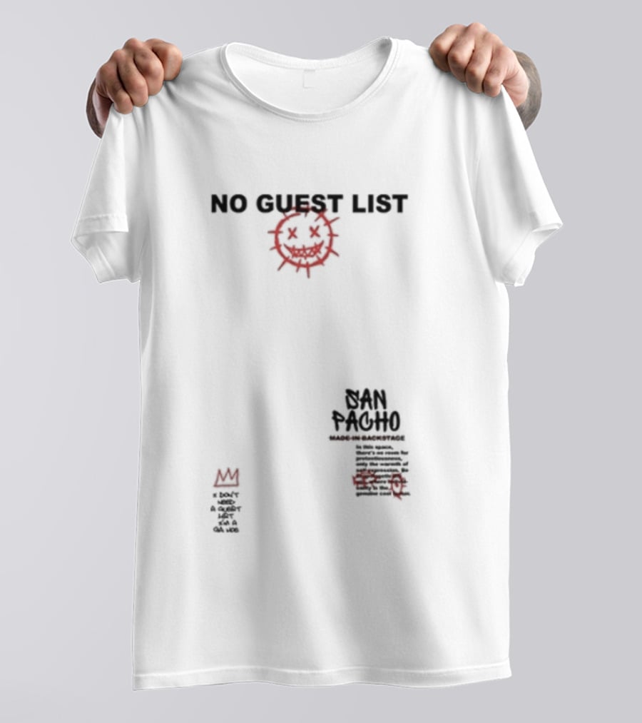 San Pacho No Guest List Everyone Is Equal On The Dance Floor Music Community Unity T-Shirt
