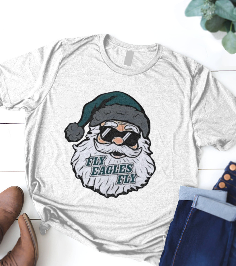 Fly Eagles Fly Santa Claus Philadelphia Eagles NFL Christmas 2025 T-Shirt