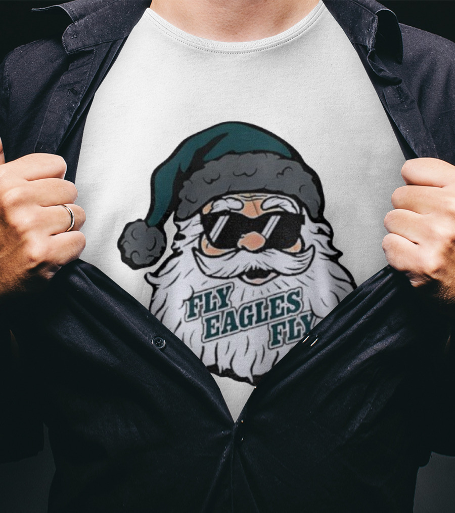 Fly Eagles Fly Santa Claus Philadelphia Eagles NFL Christmas 2025 T-Shirt