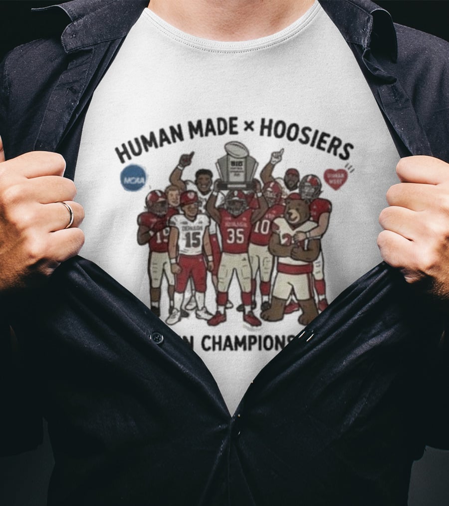 Indiana Hoosiers Human Made Big Ten Champions 2025 CFP NCAA Winner T-Shirt