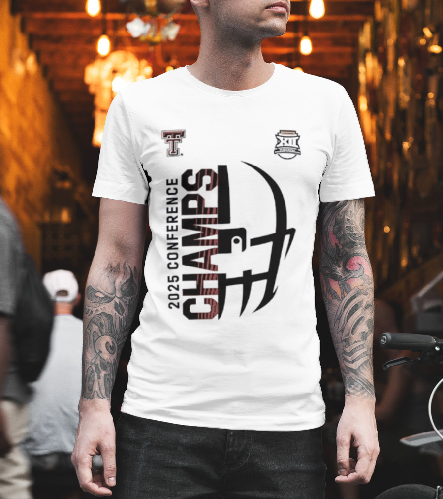 Texas Tech Red Raiders 2023 Conference Champions Football Helmet T-Shirt