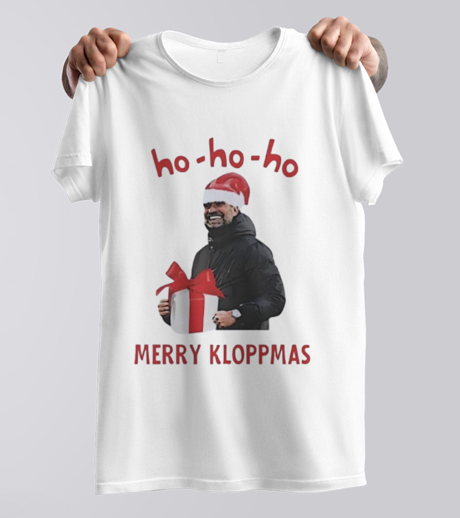 Ho Ho Ho Merry Kloppmas Christmas Funny Santa Hat T-Shirt
