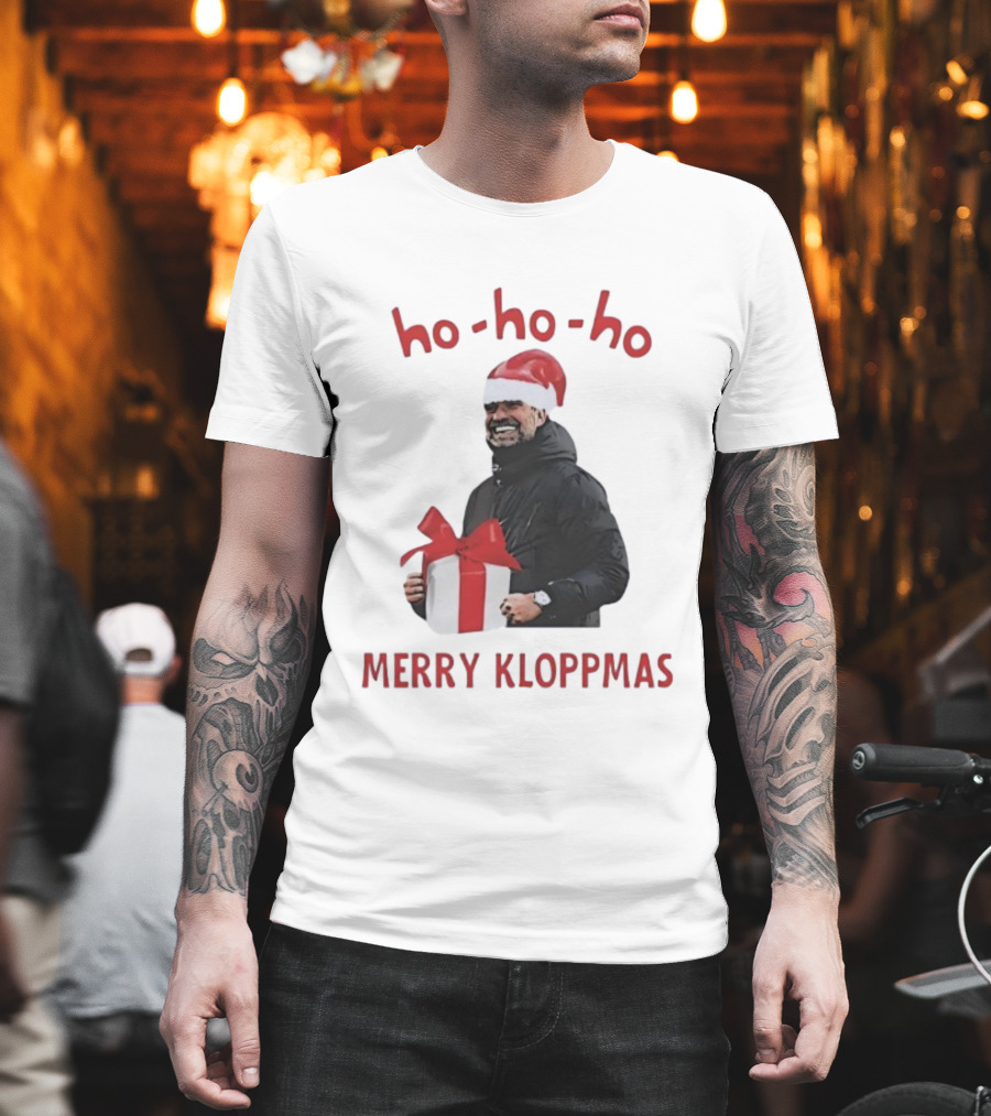 Ho Ho Ho Merry Kloppmas Christmas Funny Santa Hat T-Shirt