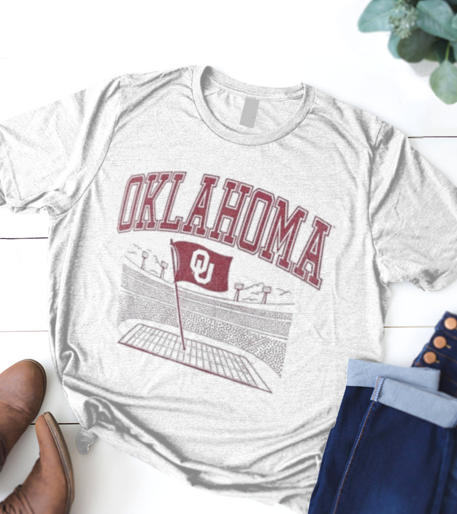 Oklahoma Sooners Flag Plant College Football Team Spirit T-Shirt