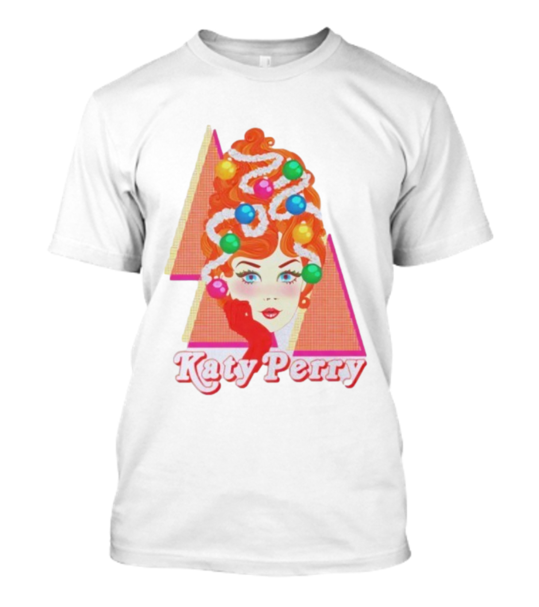 Katy Perry Christmas Candy Hair Design Merch T-Shirt
