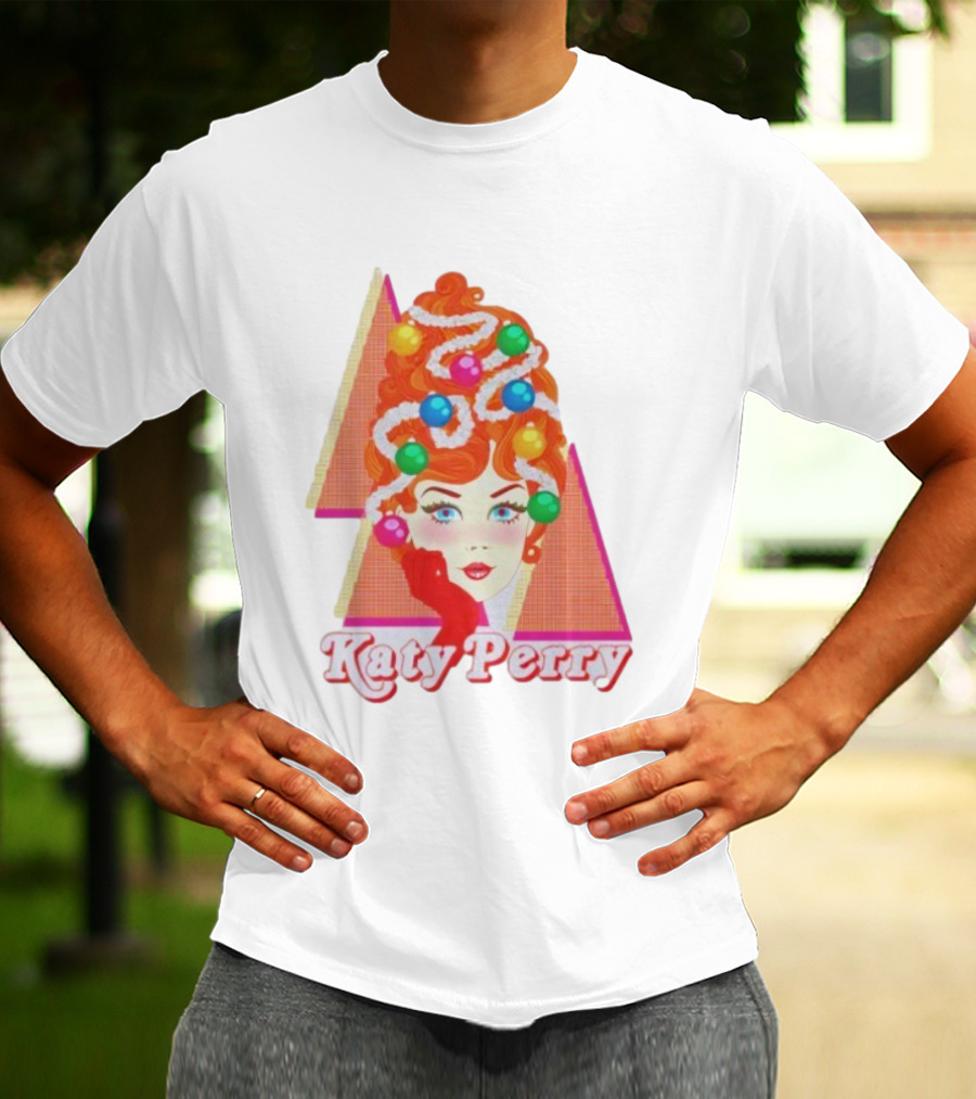 Katy Perry Christmas Candy Hair Design Merch T-Shirt